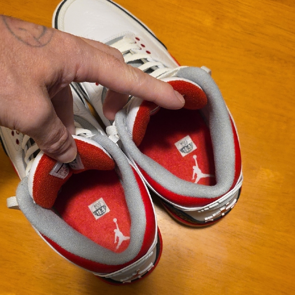 White and Red High-Top Sneakers - Picture 11 of 11